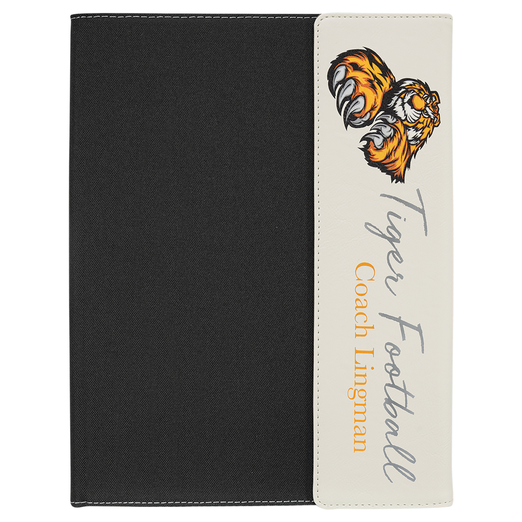 9.5" x 12" White/Black Canvas Leatherette Portfolio – item GFT1222 image 2