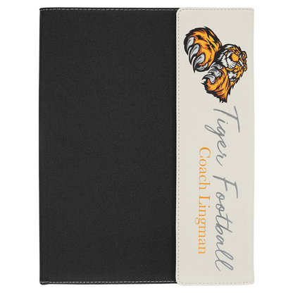 9.5" x 12" White/Black Canvas Leatherette Portfolio – item GFT1222 image 2