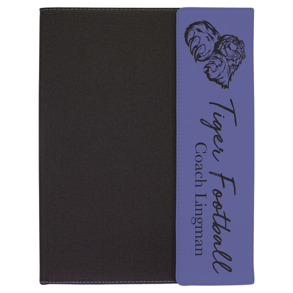 9.5" x 12" Purple/Black Canvas Leatherette Portfolio – item GFT1223 image 6
