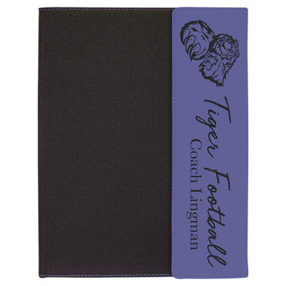9.5" x 12" Purple/Black Canvas Leatherette Portfolio – item GFT1223