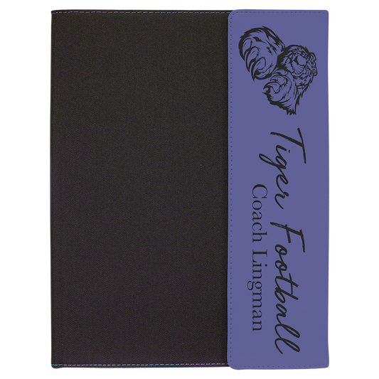9.5" x 12" Purple/Black Canvas Leatherette Portfolio – item GFT1223