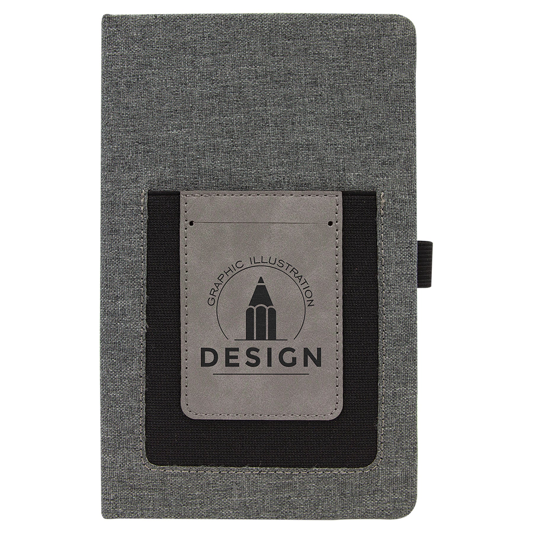 5.25" x 8.25" Gray Leatherette Journal Cell/Card Slot – item GFT1225 image 2