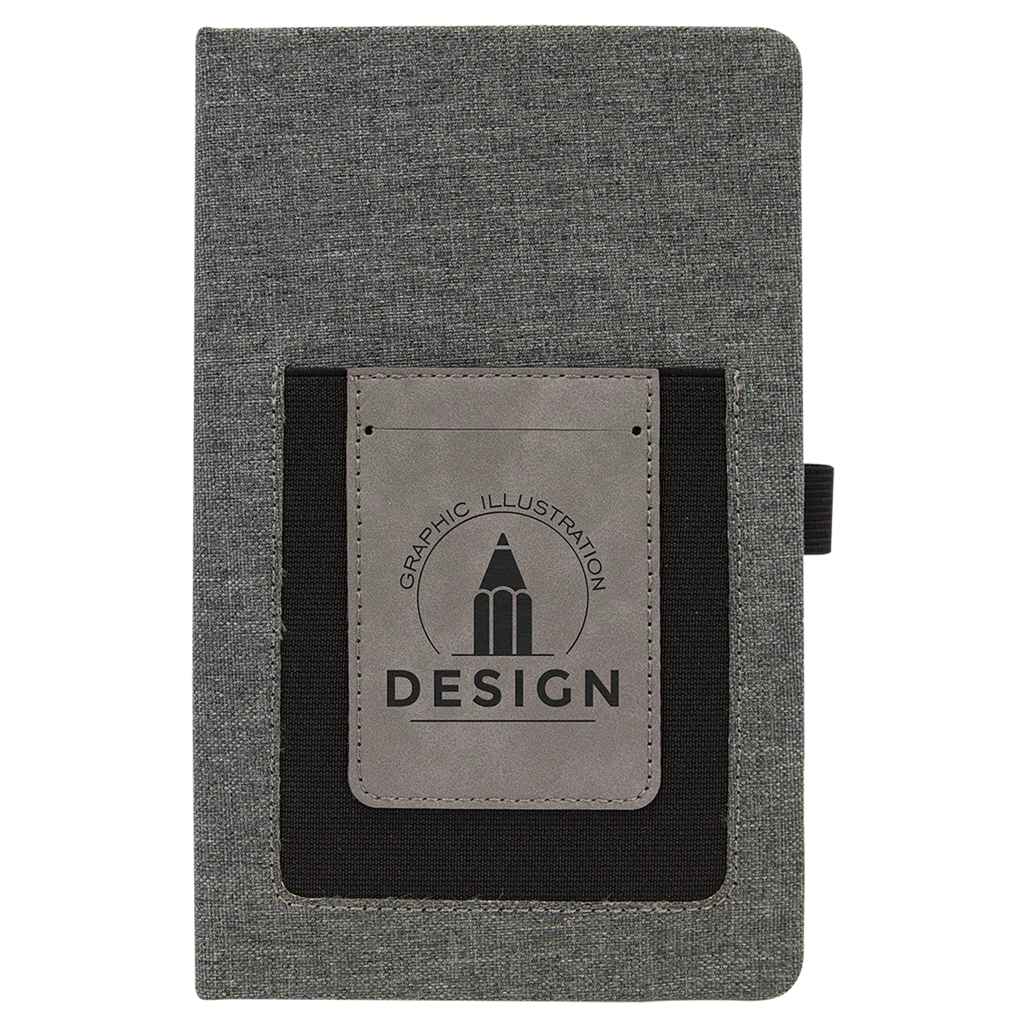 5.25" x 8.25" Gray Leatherette Journal Cell/Card Slot – item GFT1225 image 3