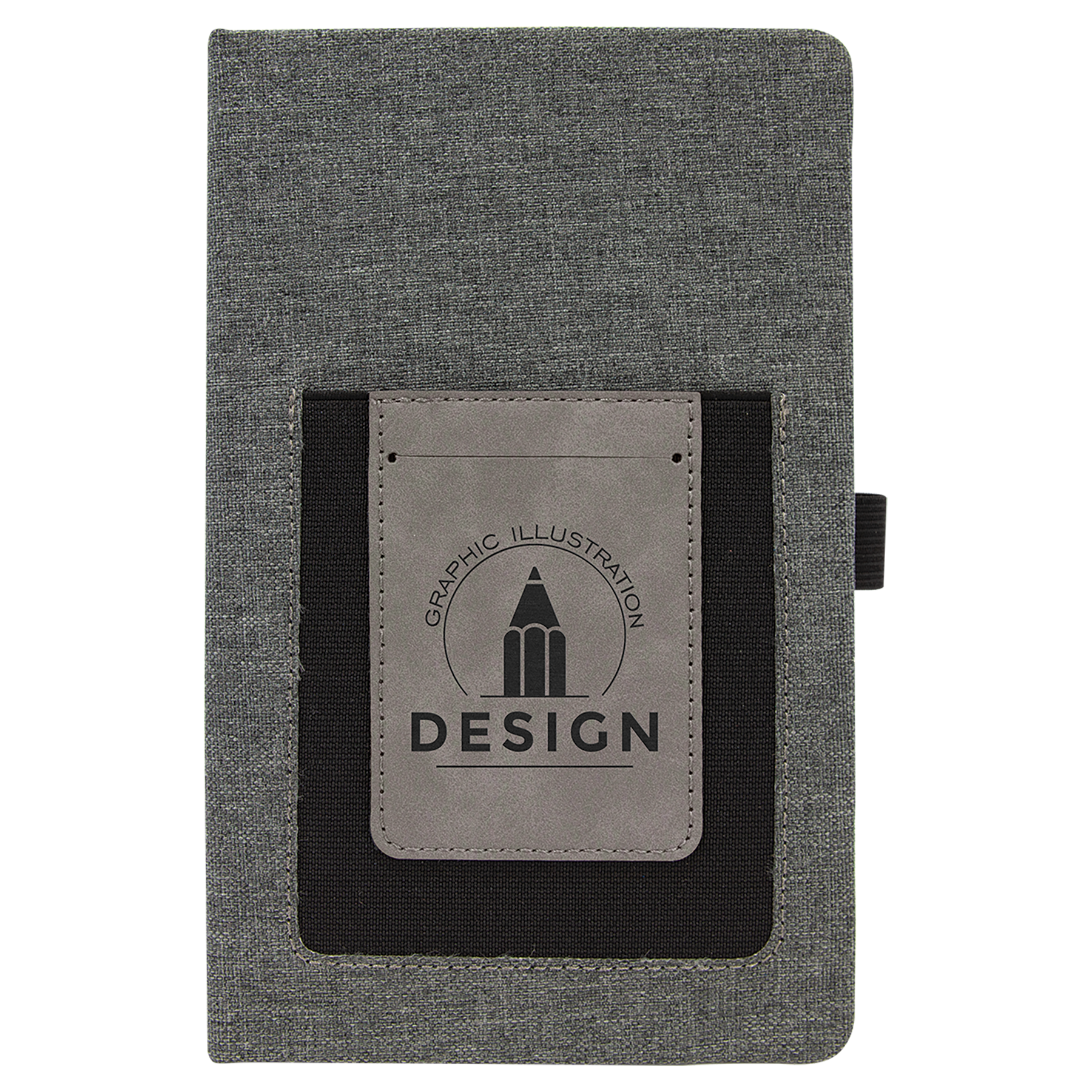 5.25" x 8.25" Gray Leatherette Journal Cell/Card Slot – item GFT1225 image 3