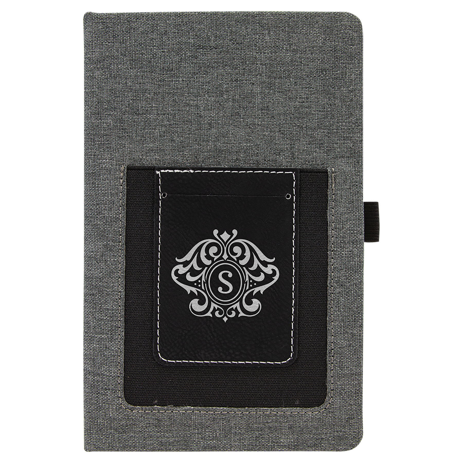 5.25" x 8.25" Gray Leatherette Journal Cell/Card Slot – item GFT1226 image 3
