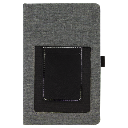 5.25" x 8.25" Gray Leatherette Journal Cell/Card Slot – item GFT1226 image 4