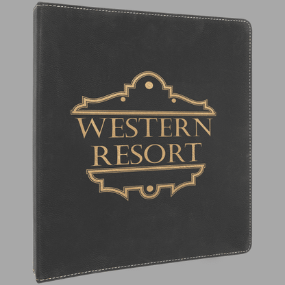 Black/Gold Laserable Leatherette Binder with 1" Slant D – item GFT1251 image 2