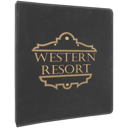 Black/Gold Laserable Leatherette Binder with 1" Slant D – item GFT1251