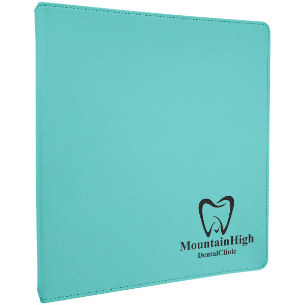 10.5" x 11.5" Teal Leatherette Binder – item GFT1255 image 4