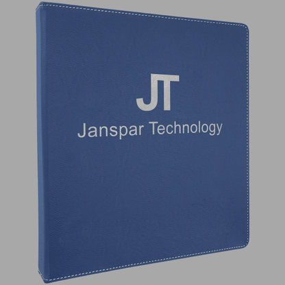 Blue/Silver Laserable Leatherette Binder with 1" Slant D – item GFT1256 image 2