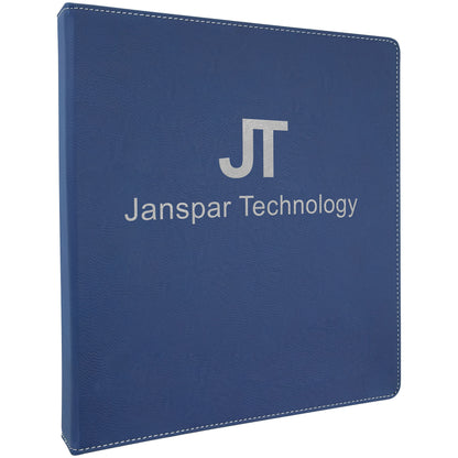 Blue/Silver Laserable Leatherette Binder with 1" Slant D – item GFT1256