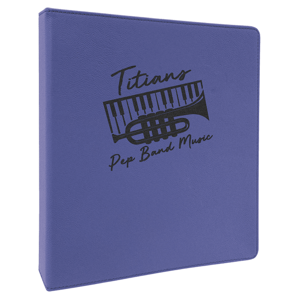 10.5" x 11.5" Purple/Black Leatherette Binder – item GFT1258 image 3