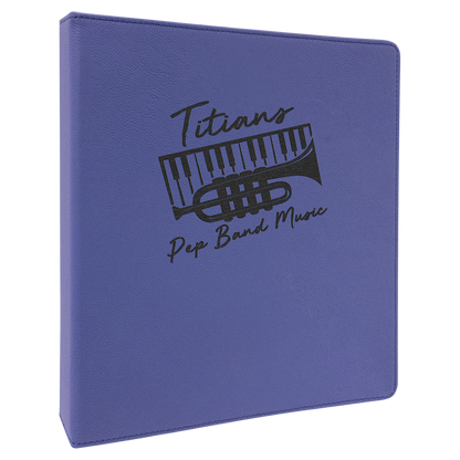 10.5" x 11.5" Purple/Black Leatherette Binder – item GFT1258