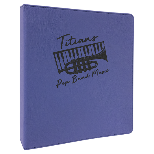10.5" x 11.5" Purple/Black Leatherette Binder – item GFT1258