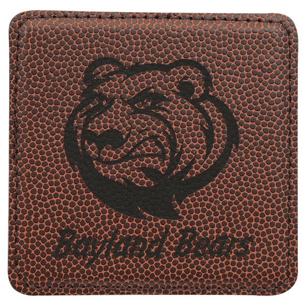 4" x 4" Football Square Leatherette Coaster – item GFT1312