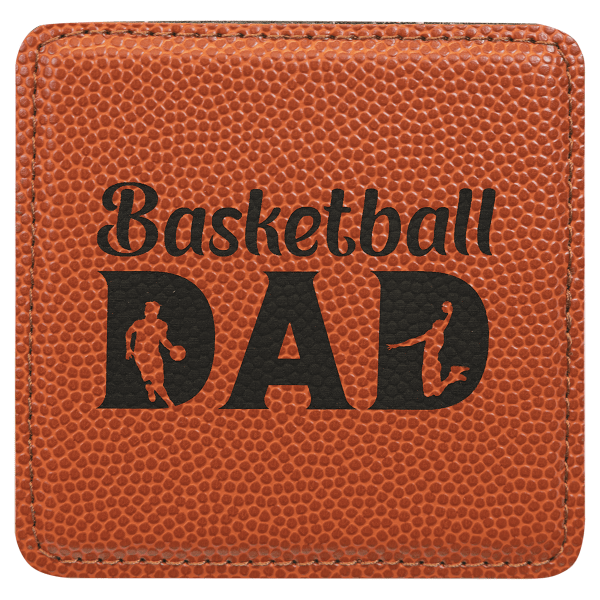 4" x 4" Basketball Square Leatherette Coaster – item GFT1313