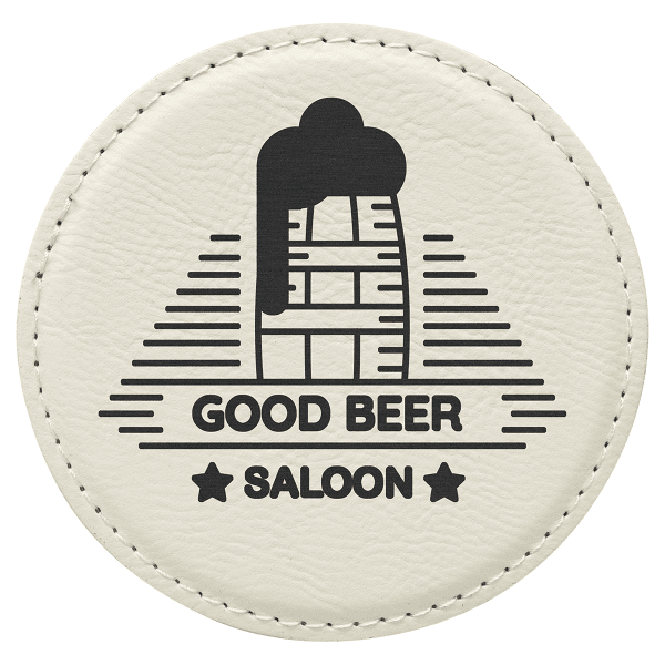 4" x 4" Round Leatherette Coaster – item GFT1315