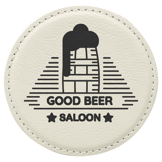 4" x 4" Round Leatherette Coaster – item GFT1315