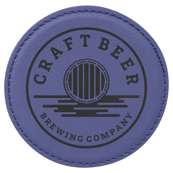 4" x 4" Round Leatherette Coaster – item GFT1316