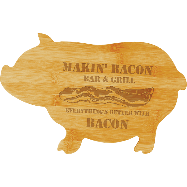 13.75" x 8.75" Bamboo Pig Shaped Cutting Board – item GFT132