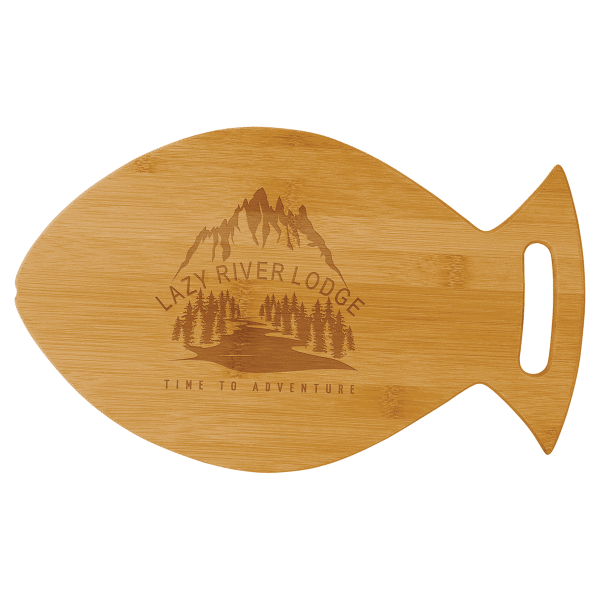 14" x 8.5" Bamboo Fish Shaped Cutting Board – item GFT134