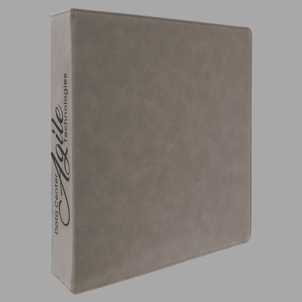 Gray Leatherette 2 Inch Slant D Binder – item GFT1343