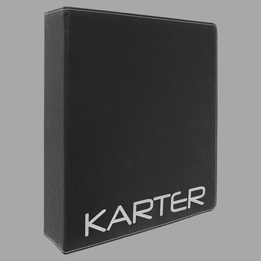 Black/Silver Laserable Leatherette Binder with 2" Slant D – item GFT1344
