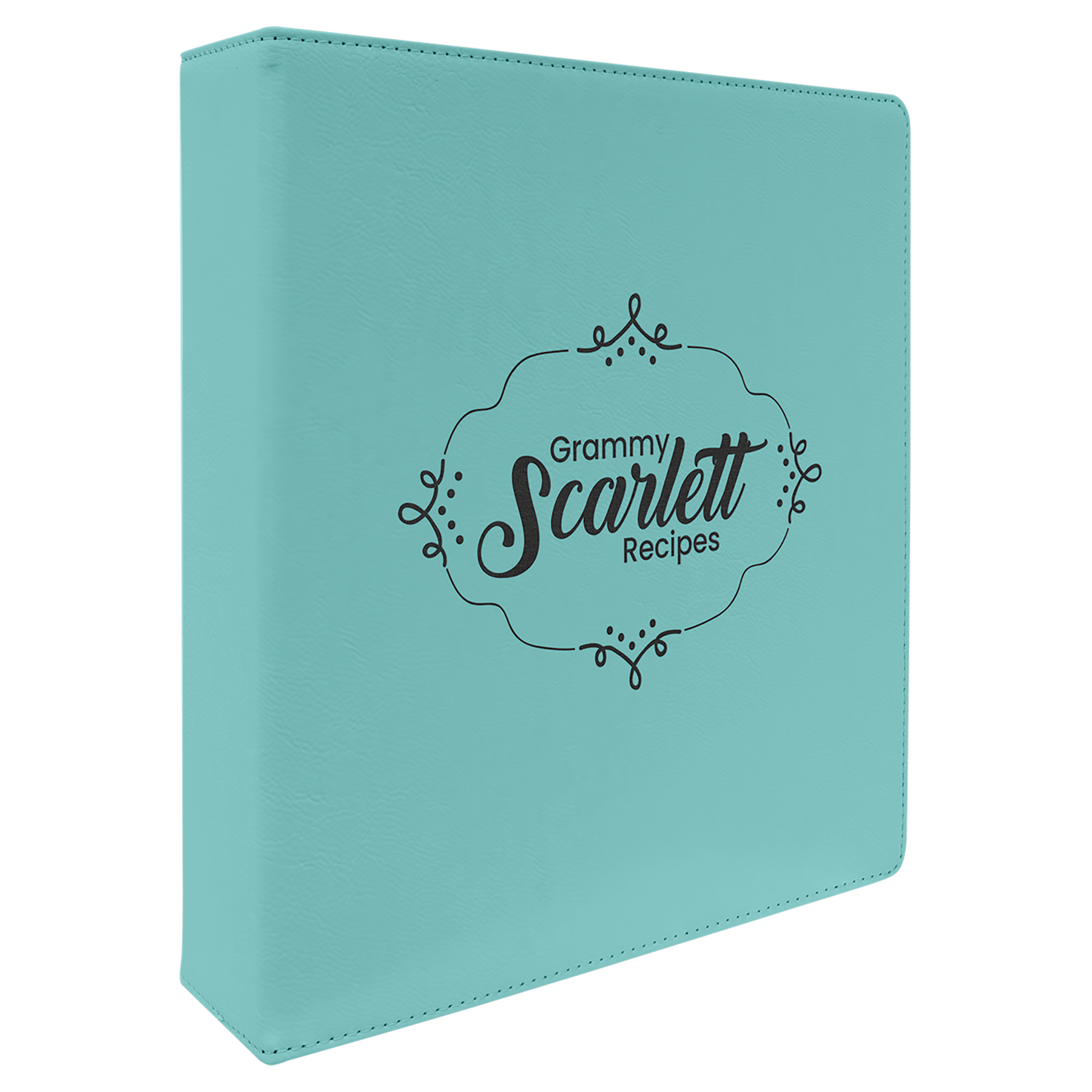 11" x 11.5" Teal Leatherette Binder – item GFT1345 image 2