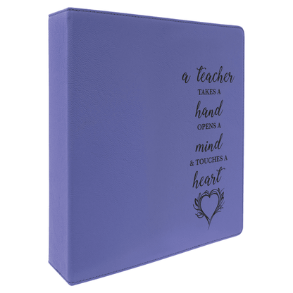 11" x 11.5" Purple/Black Leatherette Binder – item GFT1348 image 6