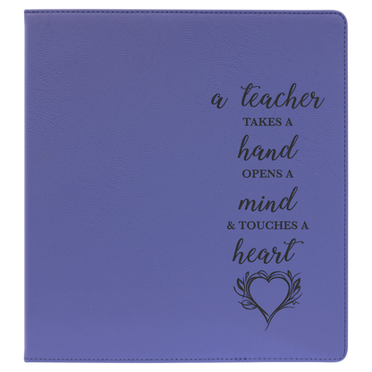 11" x 11.5" Purple/Black Leatherette Binder – item GFT1348