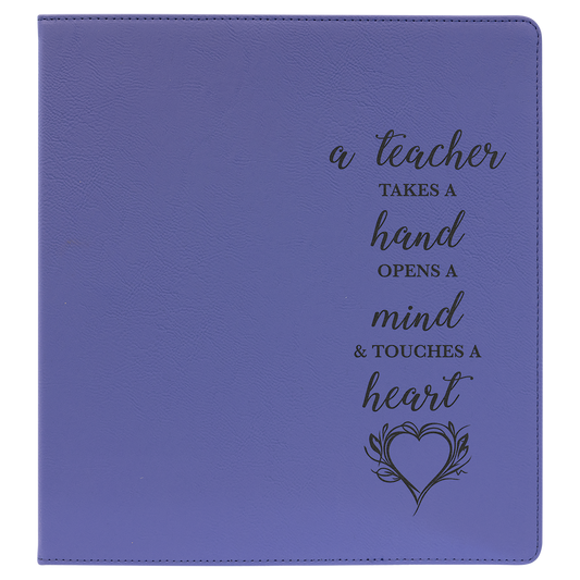 11" x 11.5" Purple/Black Leatherette Binder – item GFT1348
