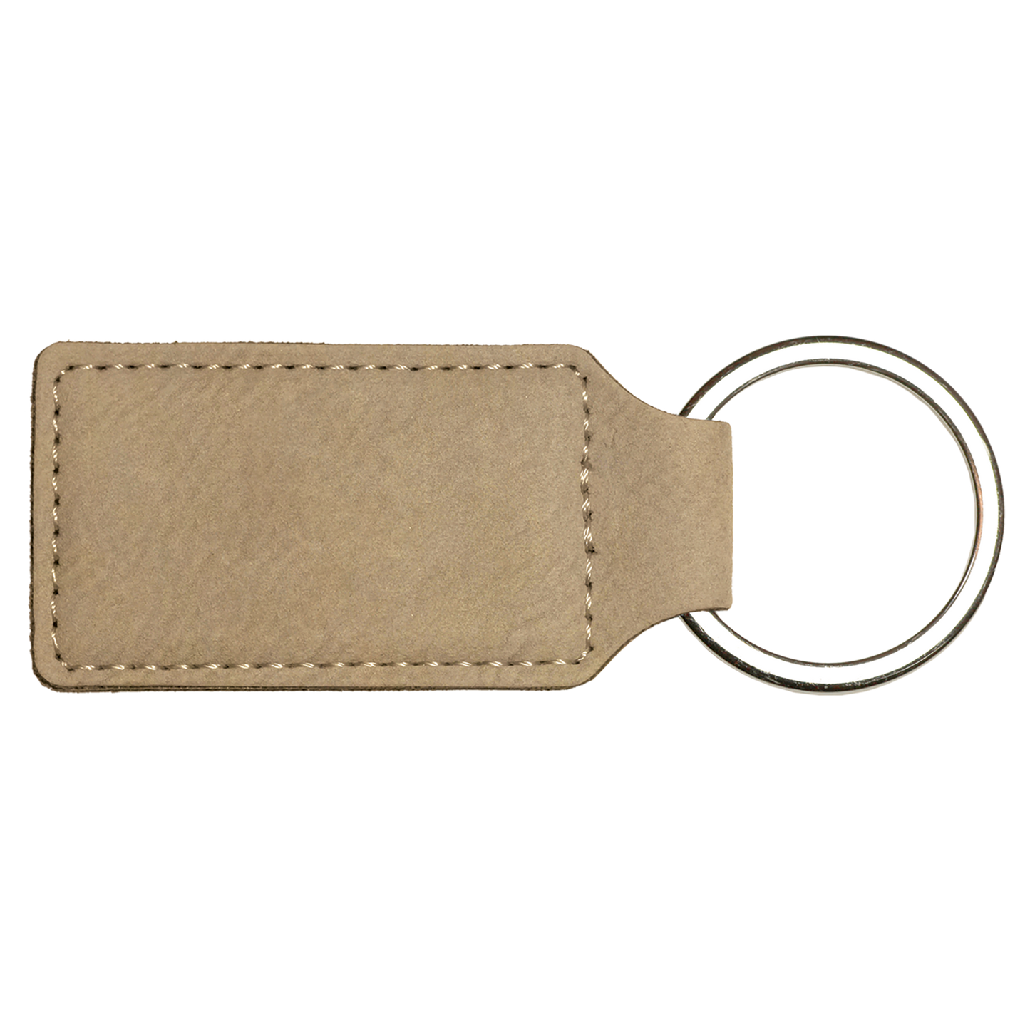 2.75" x 1.25" Light Brown Rectangle Leatherette Keychain – item GFT177 image 3