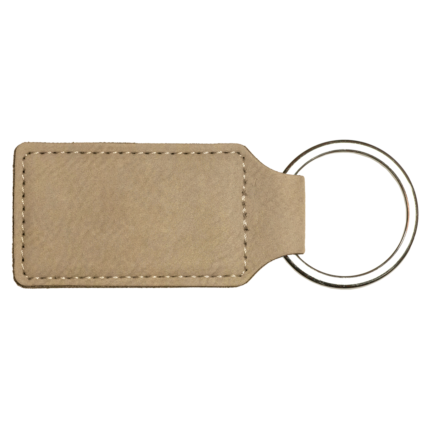 2.75" x 1.25" Light Brown Rectangle Leatherette Keychain – item GFT177 image 3