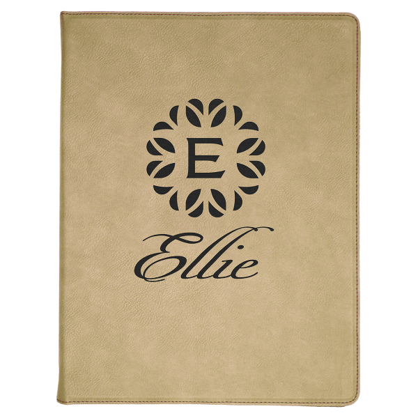 9.5" x 12" Light Brown Leatherette Portfolio – item GFT185 image 3