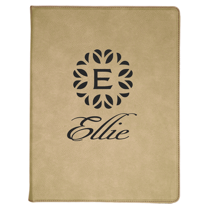 9.5" x 12" Light Brown Leatherette Portfolio – item GFT185 image 3
