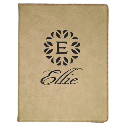 9.5" x 12" Light Brown Leatherette Portfolio – item GFT185