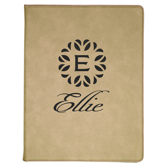 9.5" x 12" Light Brown Leatherette Portfolio – item GFT185