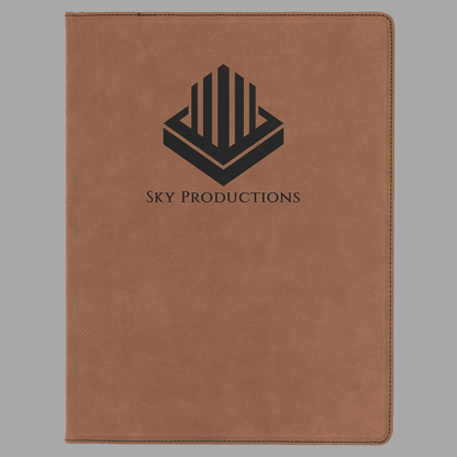 Dark Brown Laserable Leatherette Portfolio with Lined Pad – item GFT186 image 2