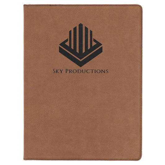 Dark Brown Laserable Leatherette Portfolio with Lined Pad – item GFT186