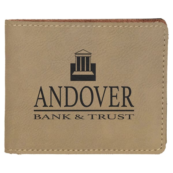 4.5" x 3.5" Light Brown Leatherette Wallet – item GFT189 image 5
