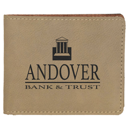 4.5" x 3.5" Light Brown Leatherette Wallet – item GFT189 image 2
