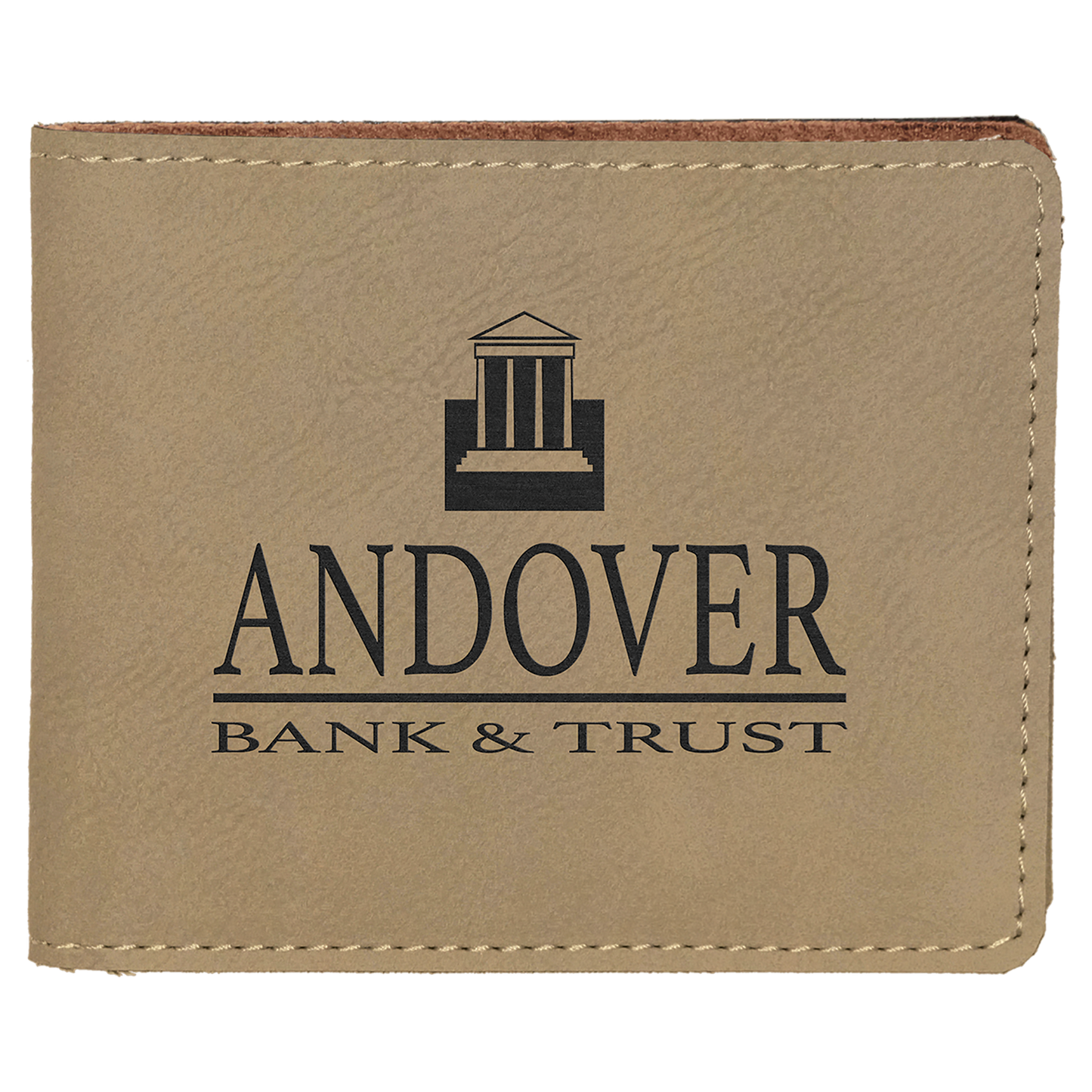 4.5" x 3.5" Light Brown Leatherette Wallet – item GFT189