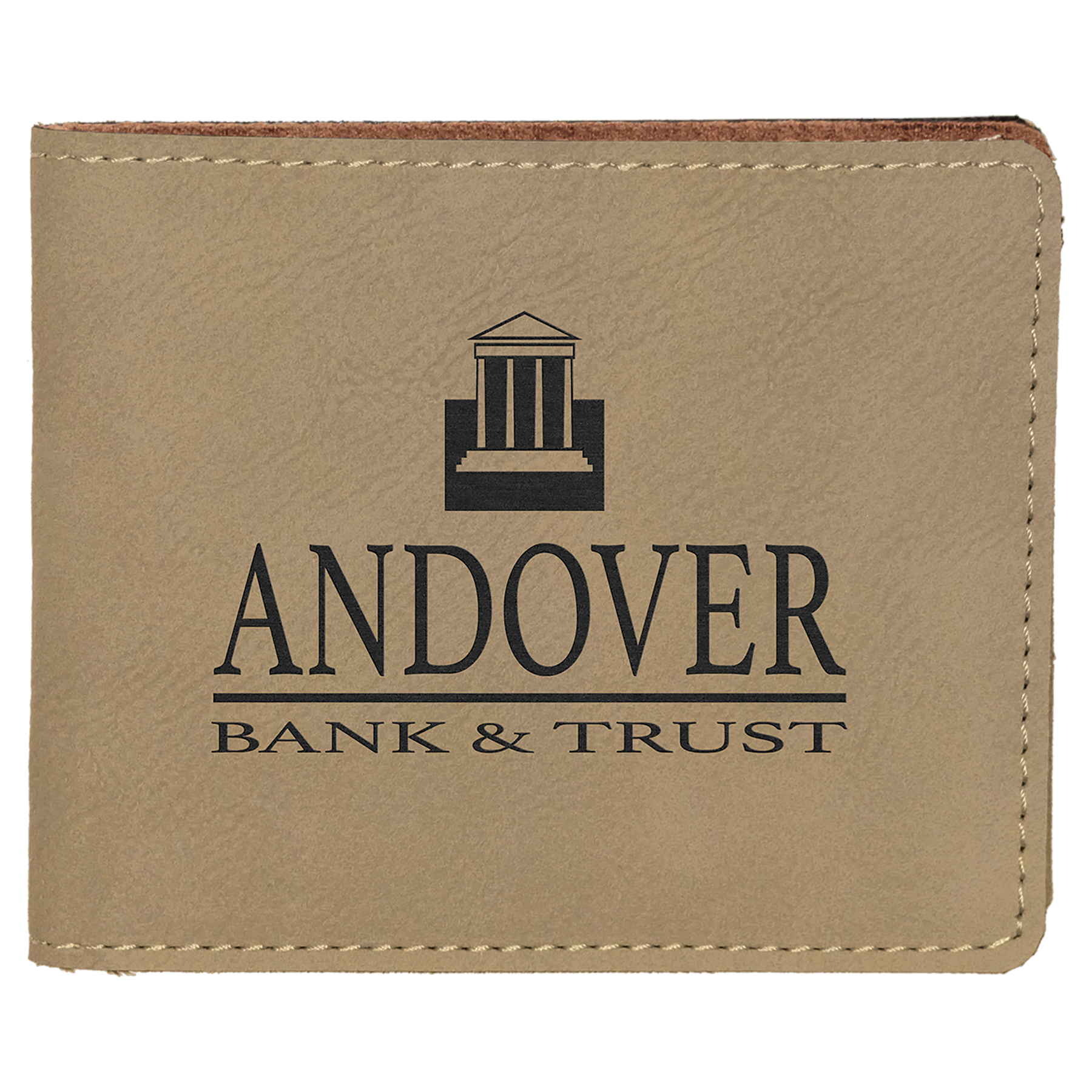 4.5" x 3.5" Light Brown Leatherette Wallet – item GFT189