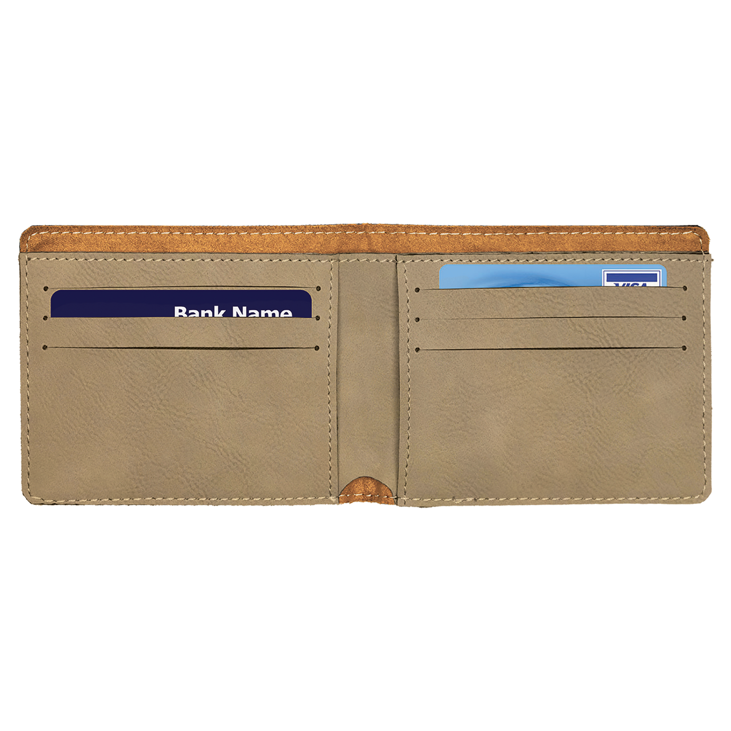 4.5" x 3.5" Light Brown Leatherette Wallet – item GFT189 image 3