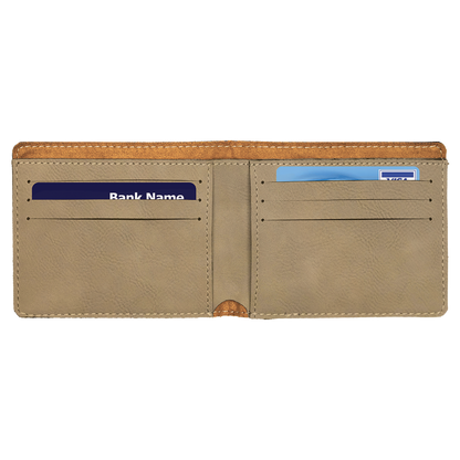 4.5" x 3.5" Light Brown Leatherette Wallet – item GFT189 image 3