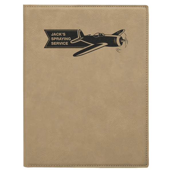 7" x 9" Light Brown Leatherette Small Portfolio – item GFT212 image 5