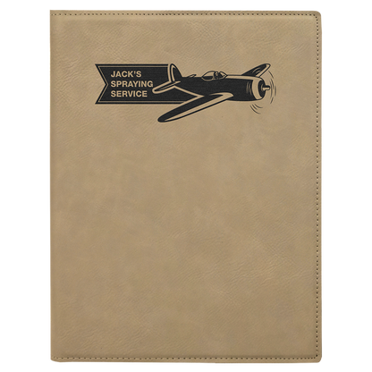7" x 9" Light Brown Leatherette Small Portfolio – item GFT212