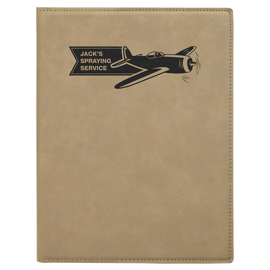 7" x 9" Light Brown Leatherette Small Portfolio – item GFT212