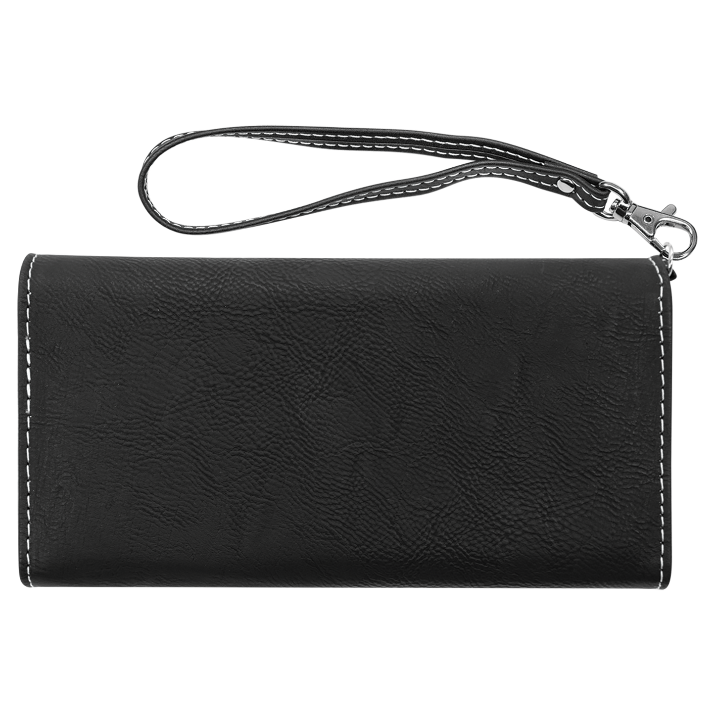 7.5" x 4" Black/Silver Leatherette Wallet with Strap – item GFT2138 image 5