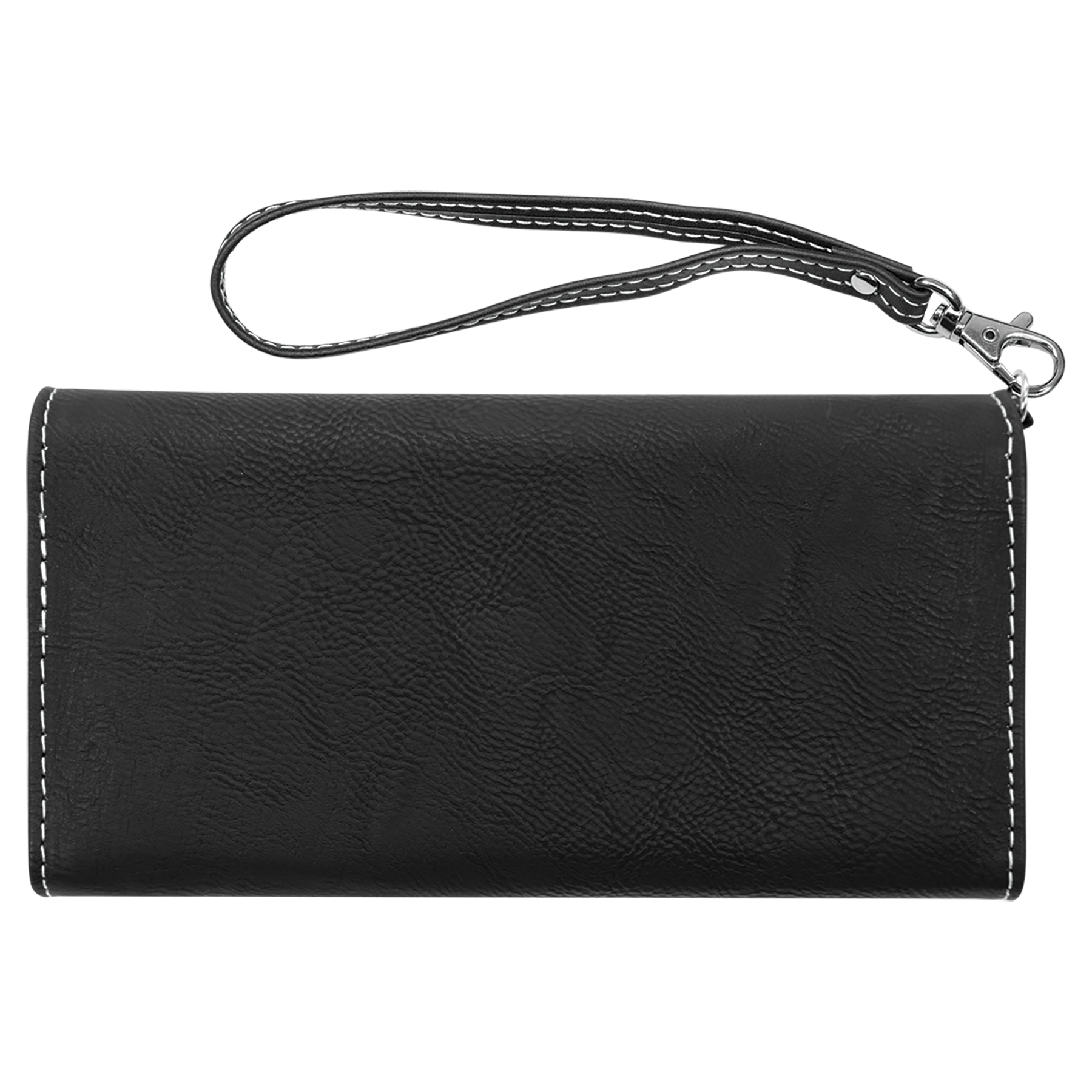 7.5" x 4" Black/Silver Leatherette Wallet with Strap – item GFT2138 image 5